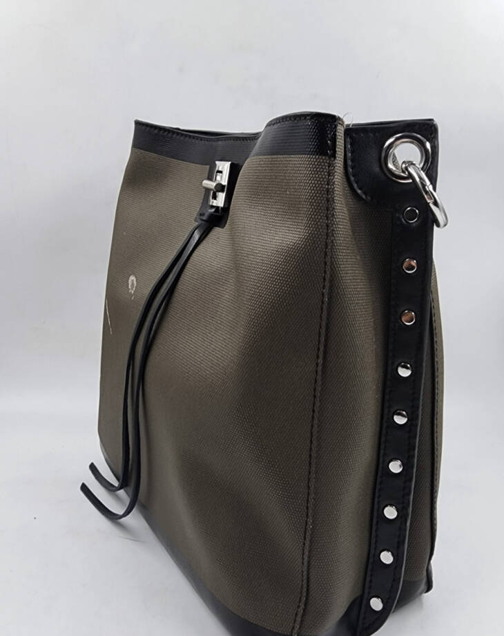 Rebecca Minkoff Darren Canvas & Leather Bucket Bag Women's Military/Black