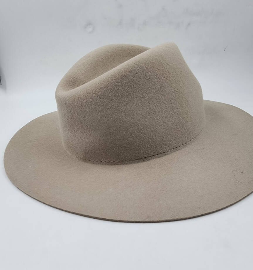 Rag & Bone City Felted Wool Fedora Hat Women's Medium Mink Logo Detail