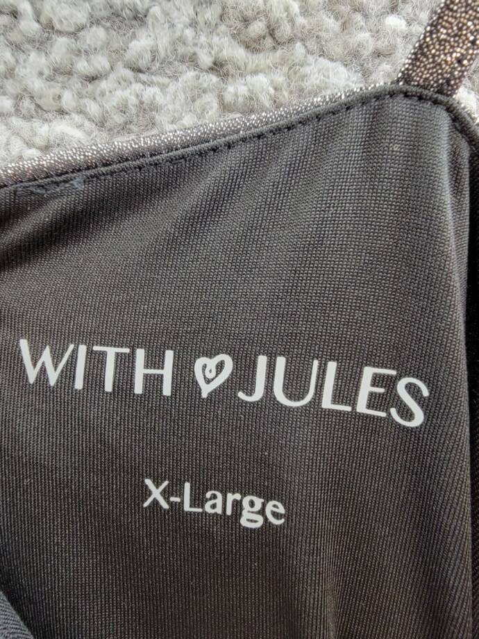 With Jules Metallic Ruched Mini Dress Big Girls XL Black Surplice Neck Back Zip