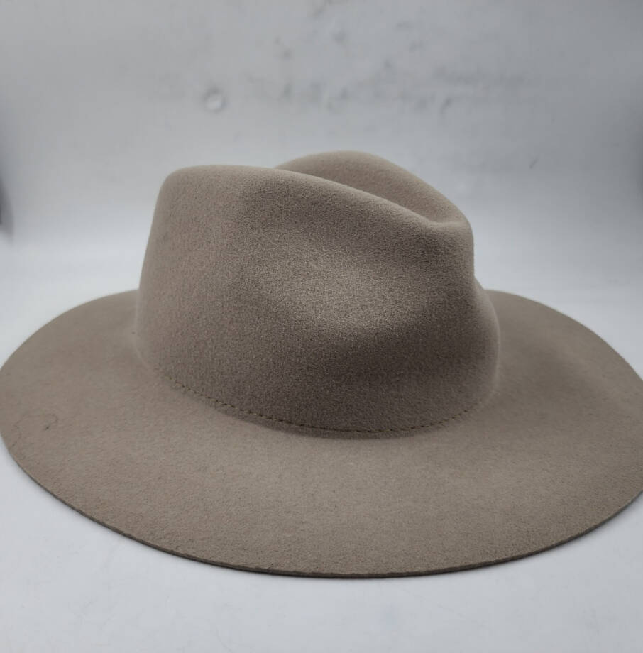 Rag & Bone City Felted Wool Fedora Hat Women's Medium Mink Logo Detail
