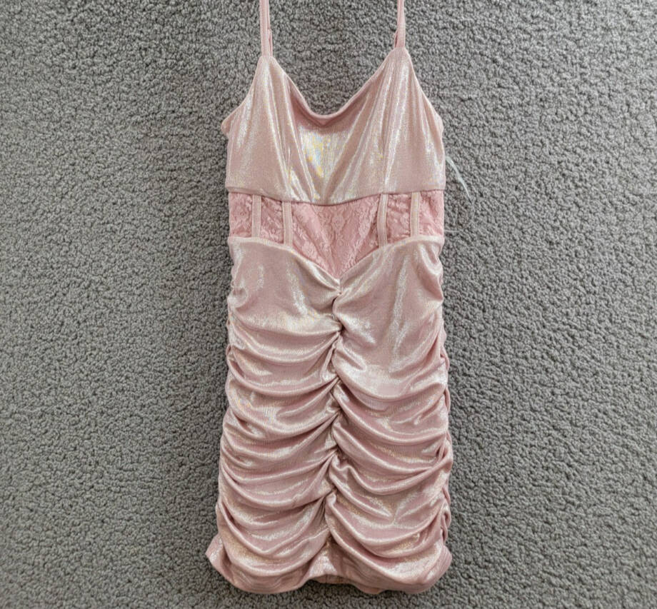 With Jules Sleeveless Lace-Insert Dress Big Girls S Pastel Pink Back Zip Closure