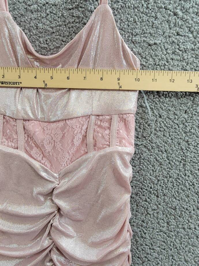 With Jules Sleeveless Lace-Insert Dress Big Girls S Pastel Pink Back Zip Closure