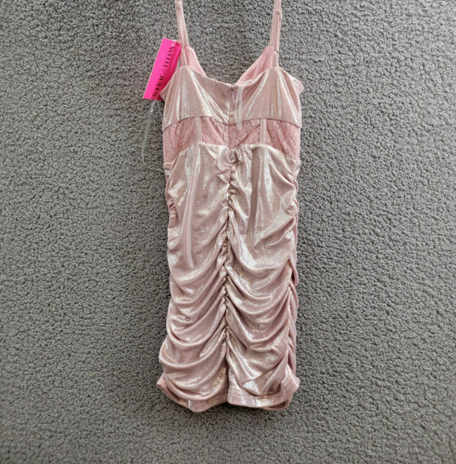 With Jules Sleeveless Lace-Insert Dress Big Girls S Pastel Pink Back Zip Closure
