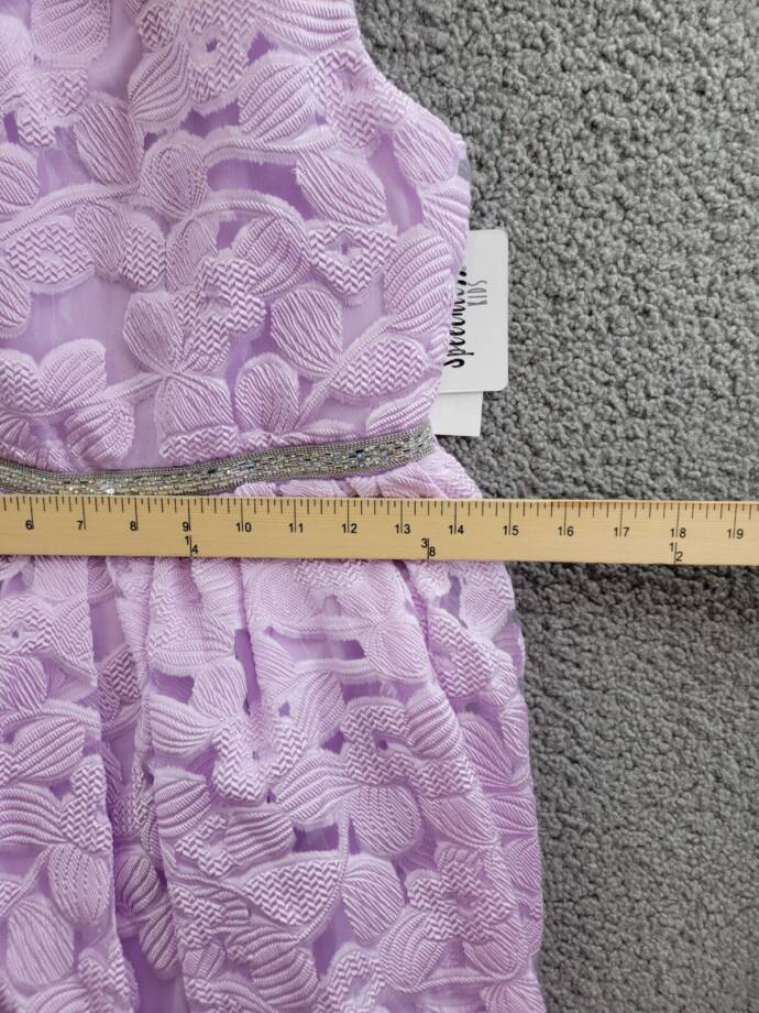 Speechless Sleeveless Floral Jacquard Dress Big Girls' 12 Lilac Button Zip Back