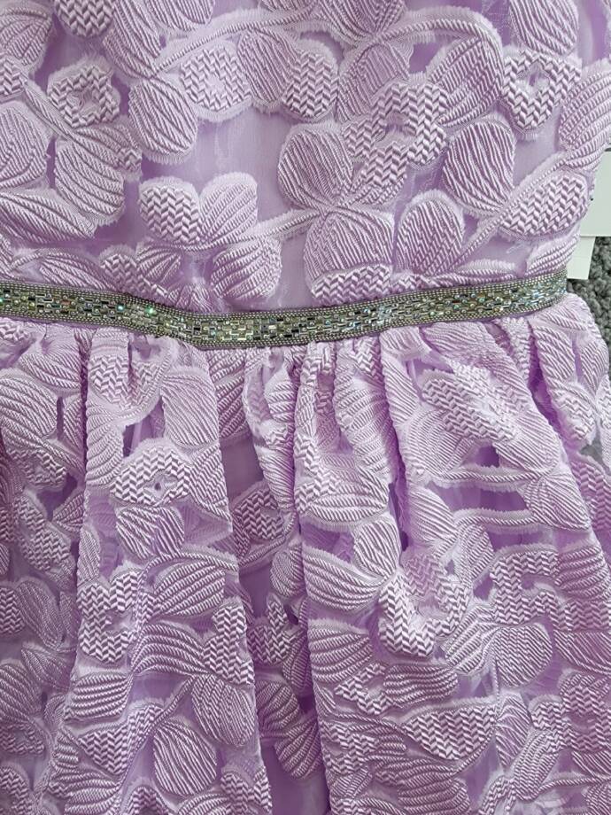 Speechless Sleeveless Floral Jacquard Dress Big Girls' 12 Lilac Button Zip Back