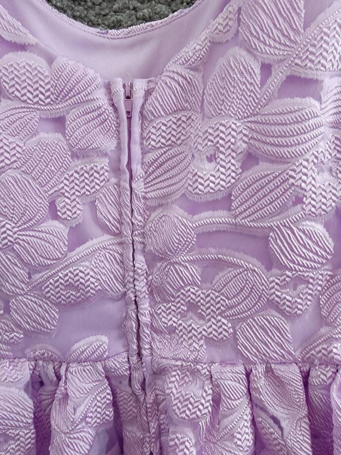 Speechless Sleeveless Floral Jacquard Dress Big Girls' 12 Lilac Button Zip Back