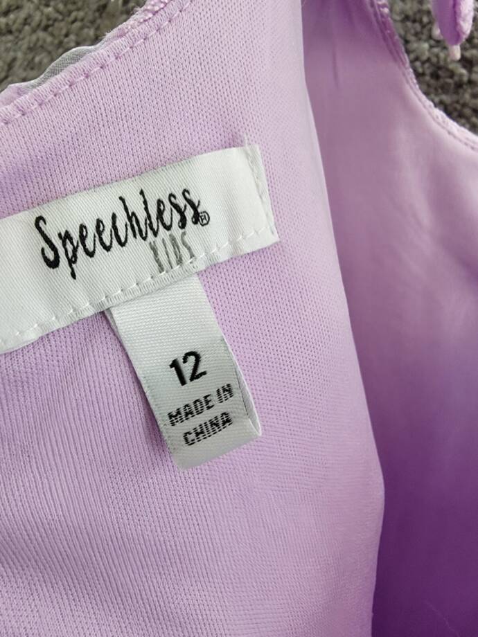 Speechless Sleeveless Floral Jacquard Dress Big Girls' 12 Lilac Button Zip Back
