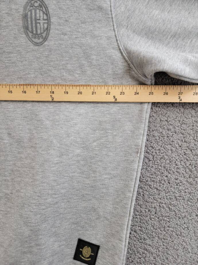A.C Milan Logo Sweatshirt Mens XXL Gray Heather Embroidered Long Sleeve Pullover