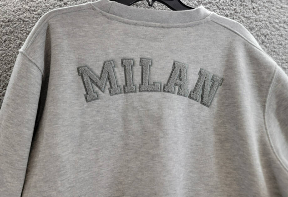 A.C Milan Logo Sweatshirt Mens XXL Gray Heather Embroidered Long Sleeve Pullover