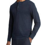 Vince Long Sleeve Linen Henley Shirt Men's XXL Coastal Button Placket Pullover