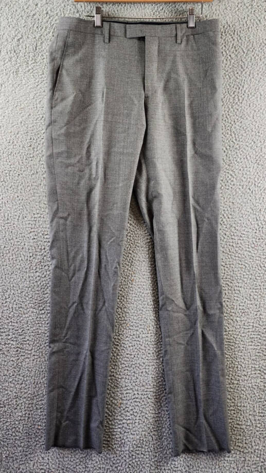 Boglioli Tapered Pants Men's Gray Side & Back Pockets Belt Loops Zipper Closure