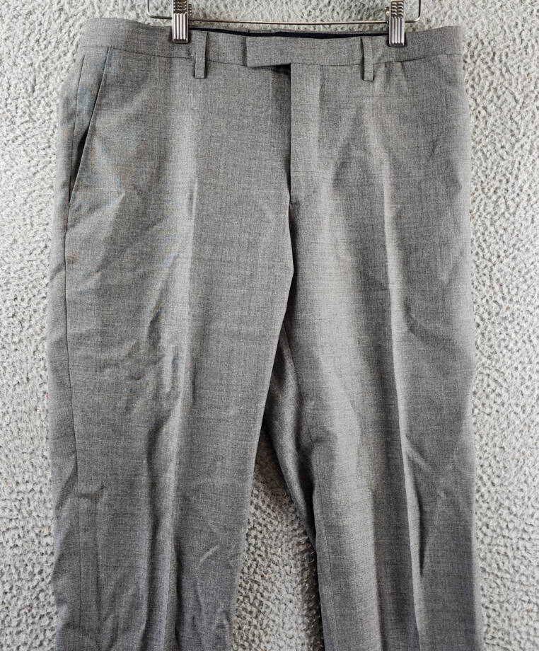 Boglioli Tapered Pants Men's Gray Side & Back Pockets Belt Loops Zipper Closure