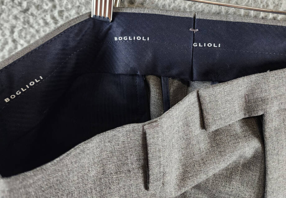 Boglioli Tapered Pants Men's Gray Side & Back Pockets Belt Loops Zipper Closure