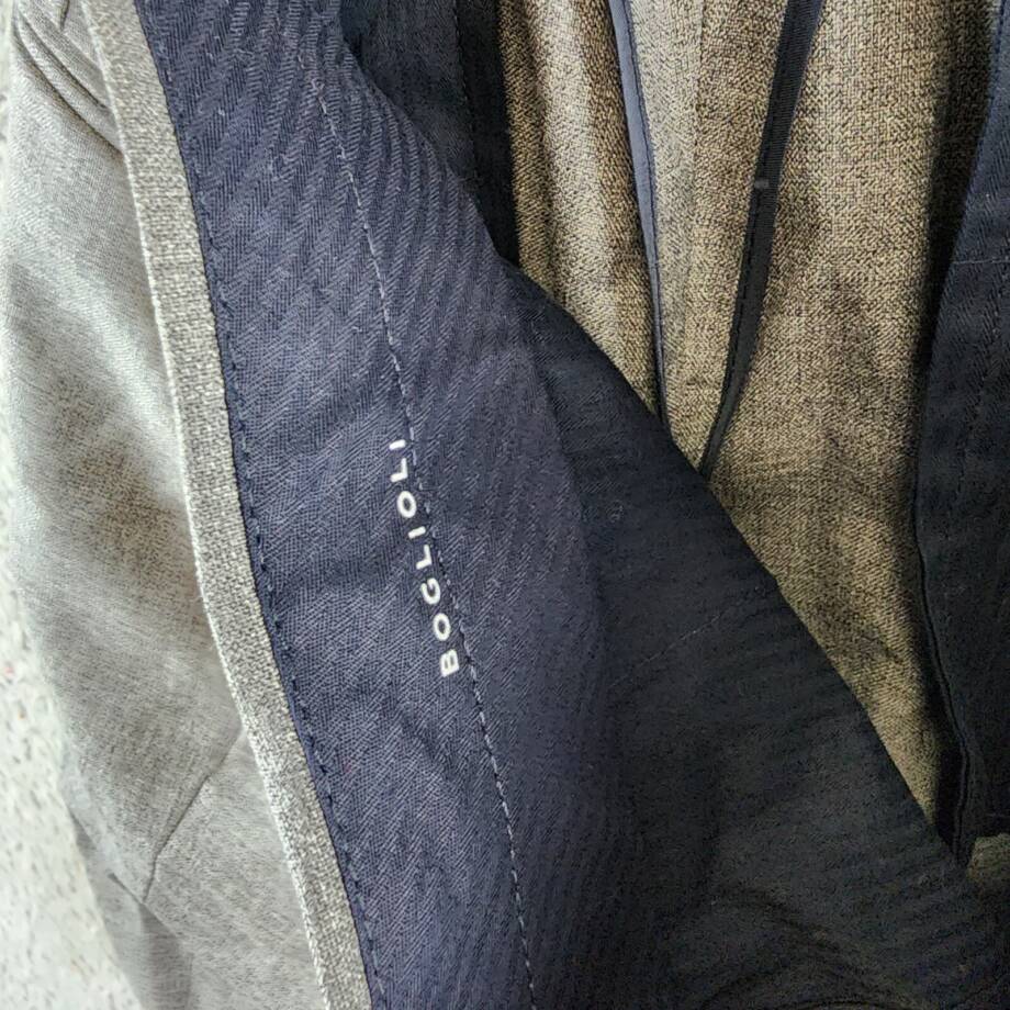 Boglioli Tapered Pants Men's Gray Side & Back Pockets Belt Loops Zipper Closure