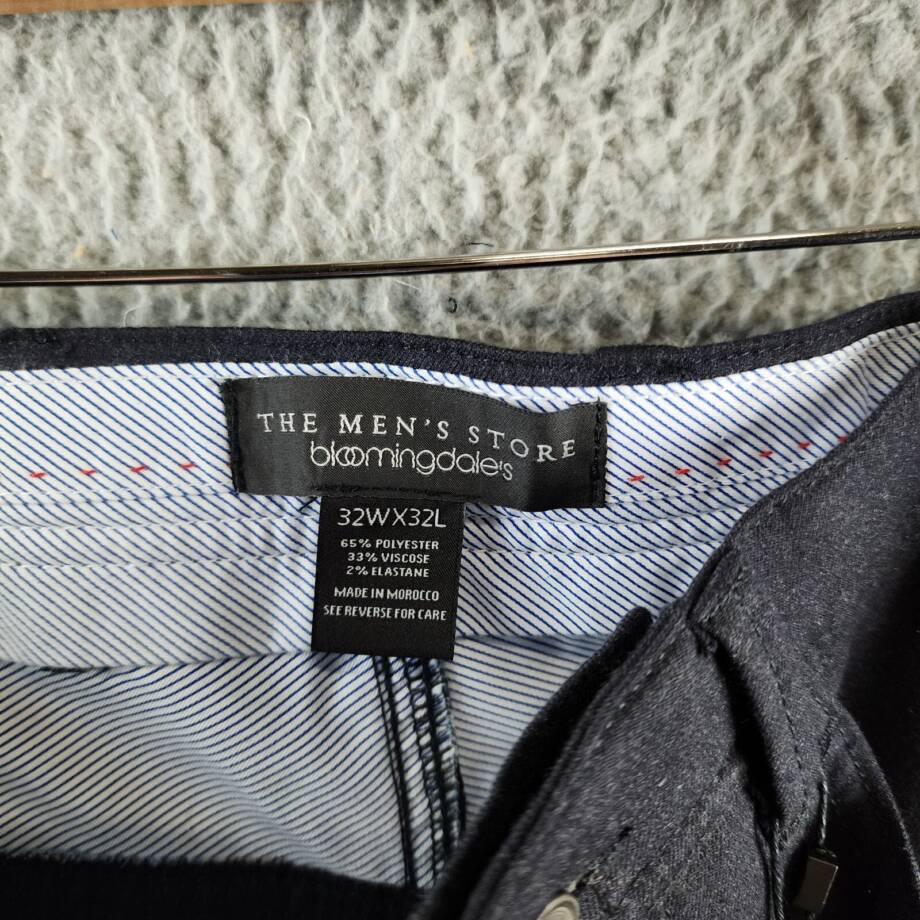 The Men's Store at Bloomingdale's Flannel Tailored Fit Pants Men's 32Wx32L Navy