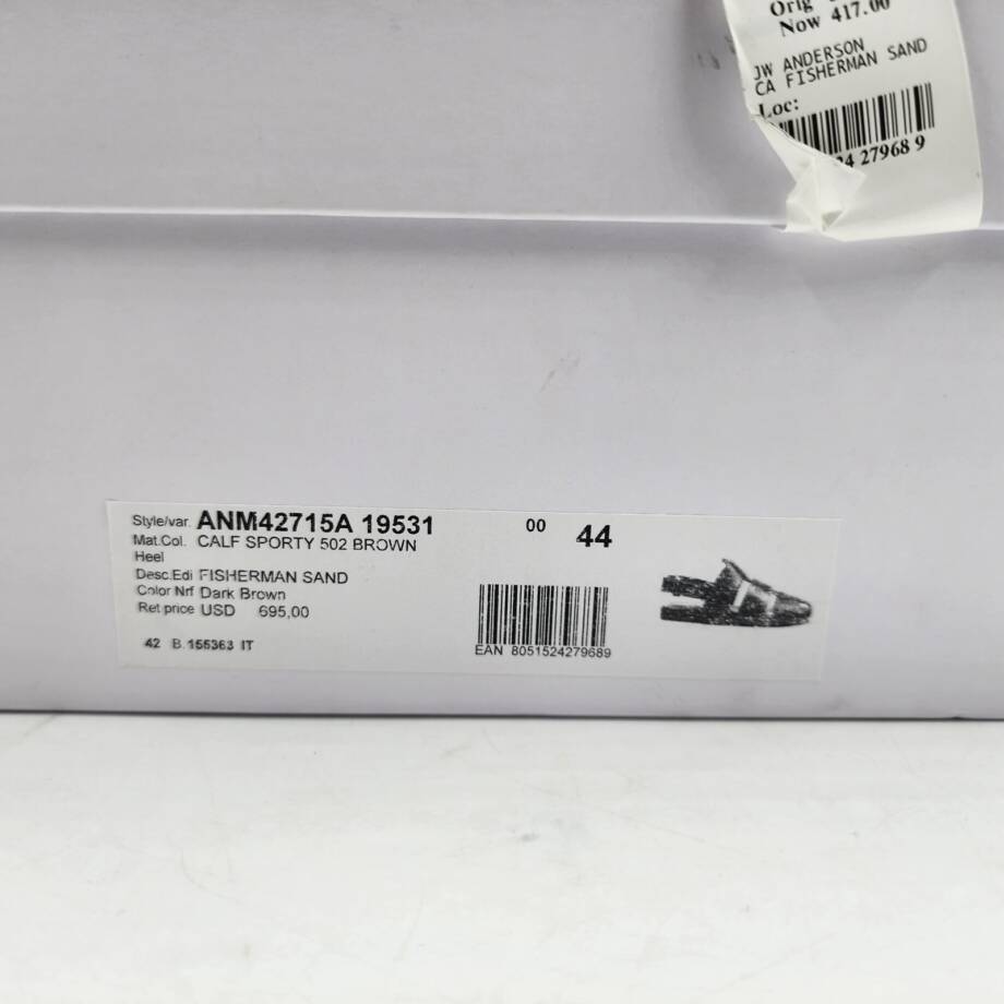 JW Anderson Buckled Fisherman Sandals Men's 44/11 US Dark Brown Buckled Closure