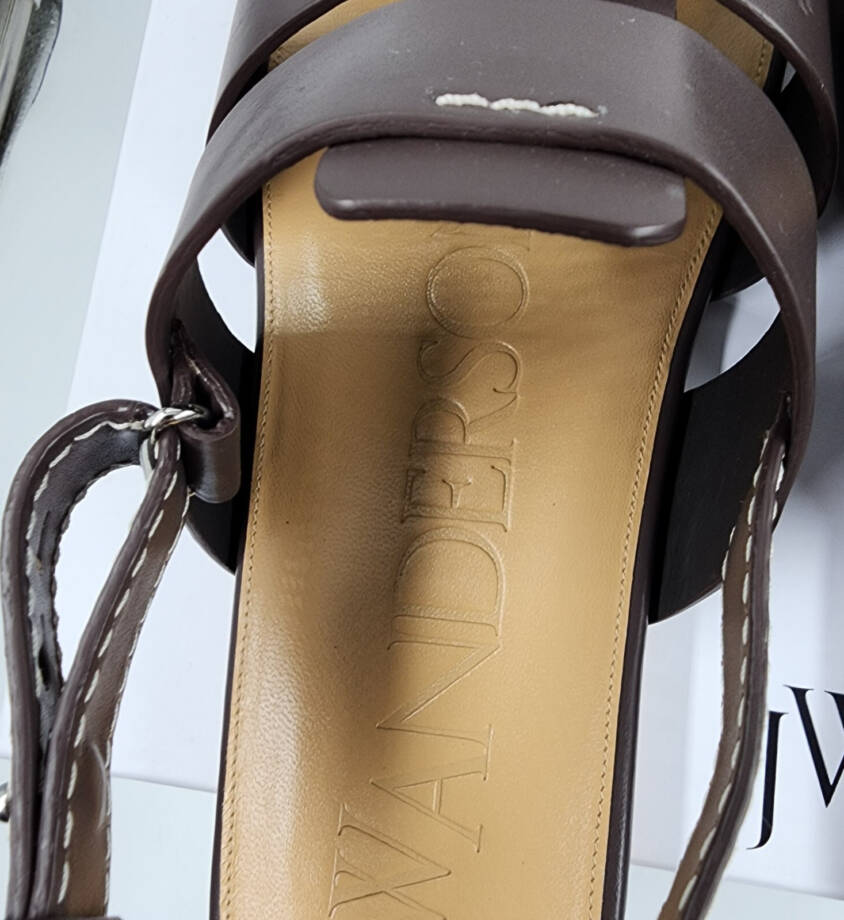 JW Anderson Buckled Fisherman Sandals Men's 44/11 US Dark Brown Buckled Closure
