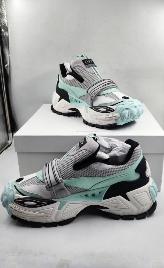 Off-White Glove Slip On Sneakers Women's 45/12 US Light Grey/Seafoam Round Toe