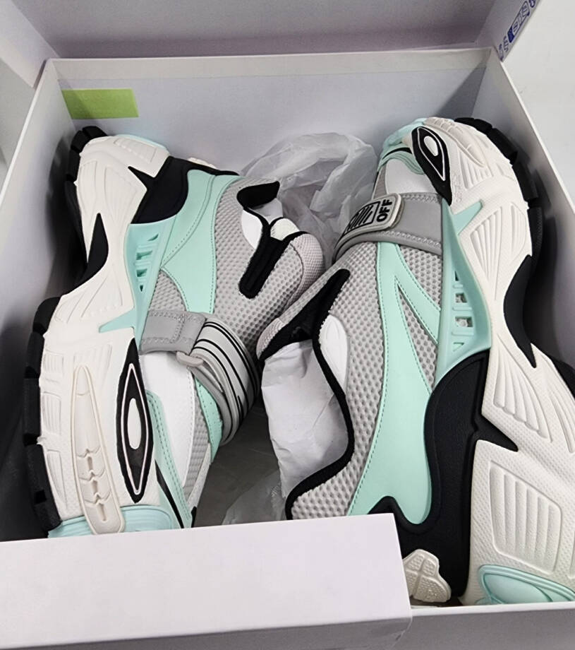 Off-White Glove Slip On Sneakers Women's 45/12 US Light Grey/Seafoam Round Toe