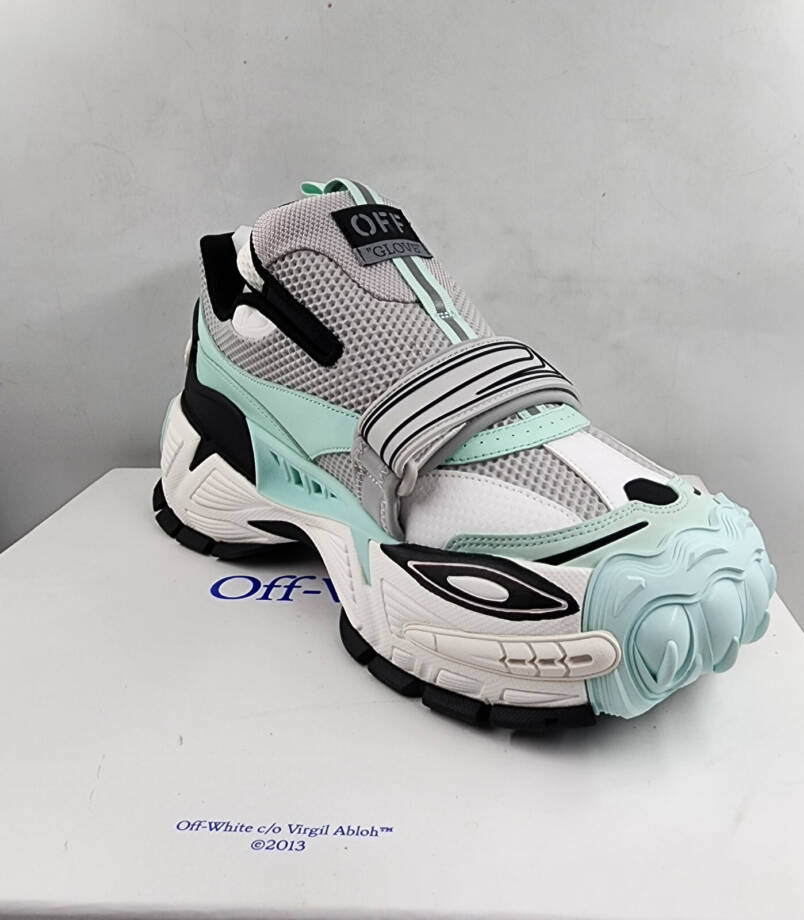Off-White Glove Slip On Sneakers Women's 45/12 US Light Grey/Seafoam Round Toe