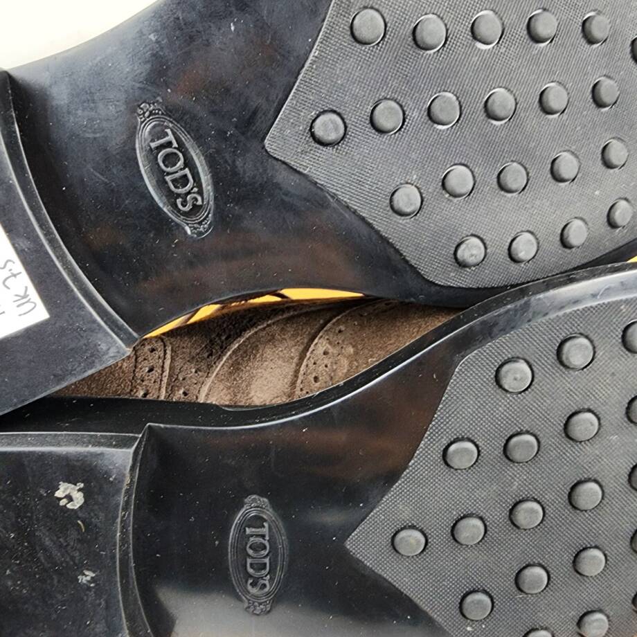 Tod's Bucature Forma Wingtip Derby Dress Shoe Men's 8.5 Dark Brown Lace Up