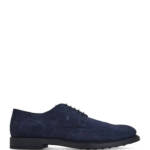 Tod's Bucature Forma Wingtip Derby Dress Shoes Men's 9.5 Navy Lace Up Closure