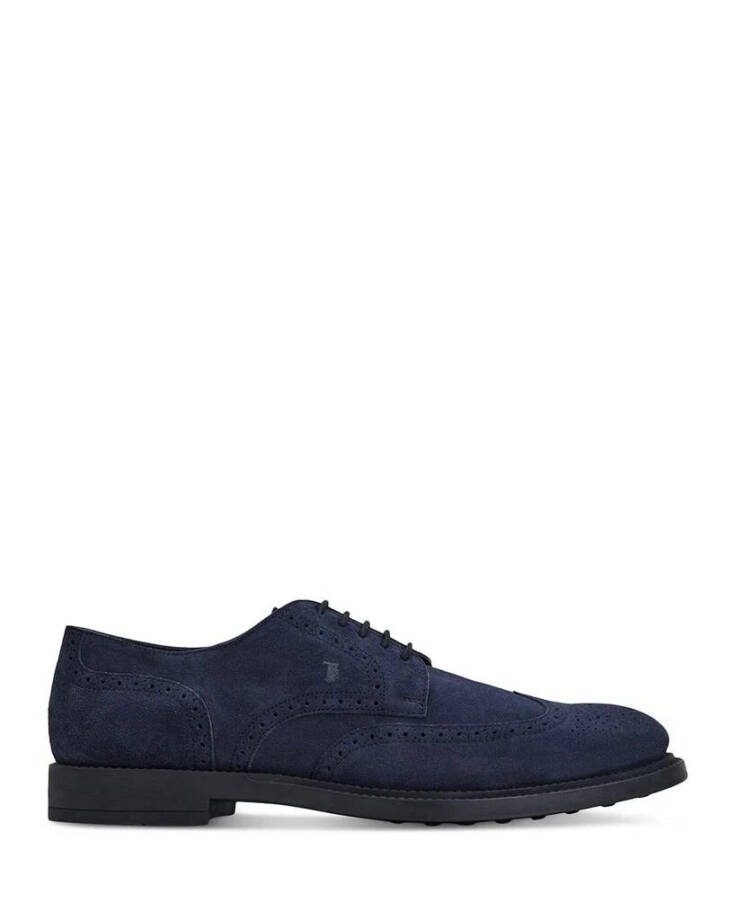 Tod's Bucature Forma Wingtip Derby Dress Shoes Men's 9.5 Navy Lace Up Closure