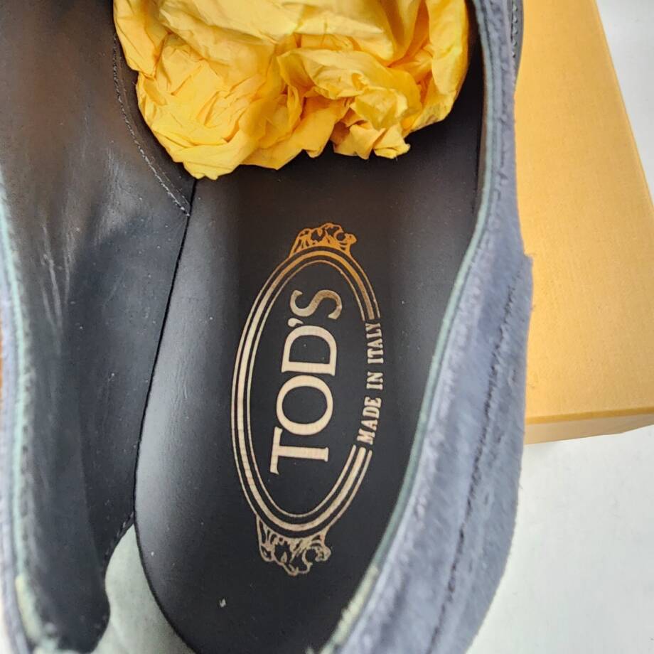 Tod's Bucature Forma Wingtip Derby Dress Shoes Men's 9.5 Navy Lace Up Closure