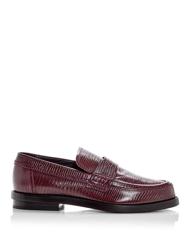 Alexander Mcqueen Croc Embossed Apron Toe Loafers Men's 41/8 US Burgundy