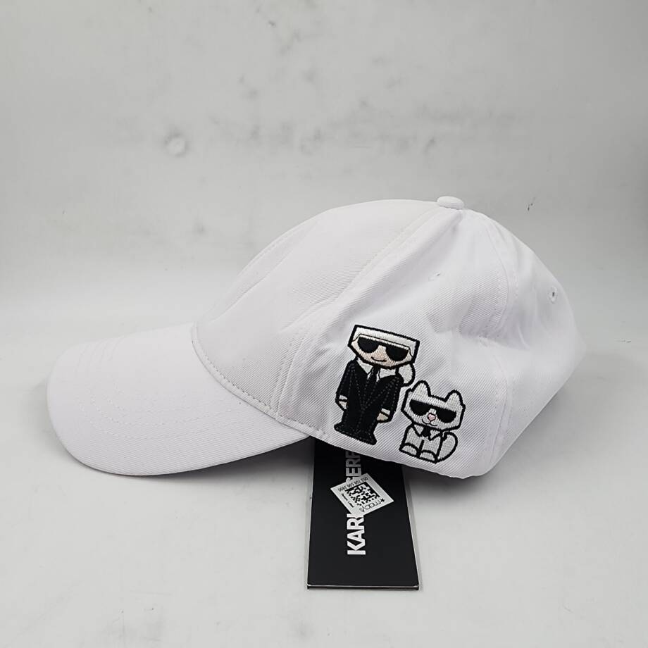Karl Lagerfeld Paris Embroidered Baseball Cap Women's One Size White Adjustable