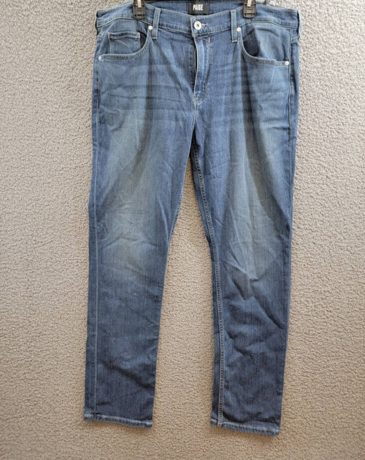 Paige Federal Slim Straight Fit Jeans Men's 38 Fergus High Rise Zip/Button