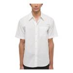 Helmut Lang Button-Front Shirt Men's M White Solid Point Collar Short Sleeve