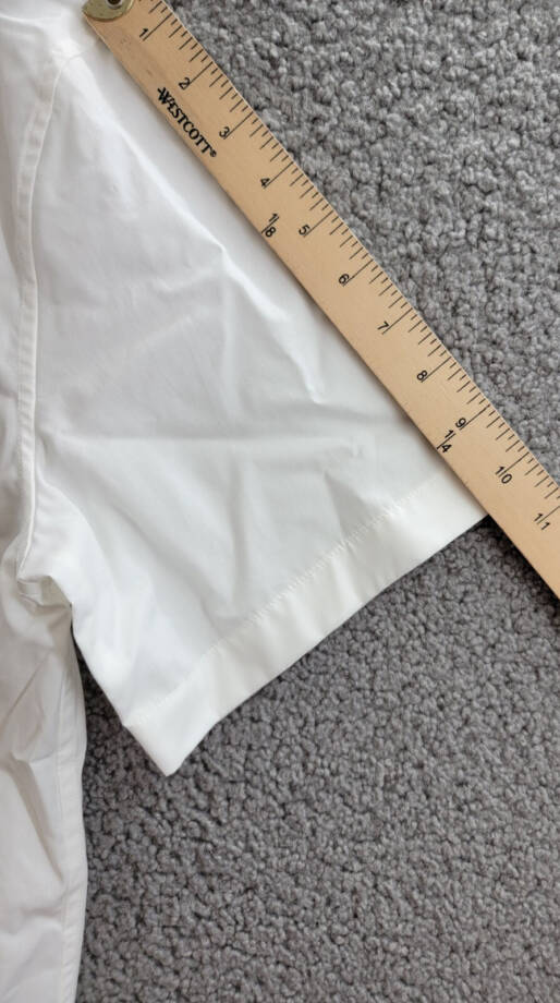 Helmut Lang Button-Front Shirt Men's M White Solid Point Collar Short Sleeve