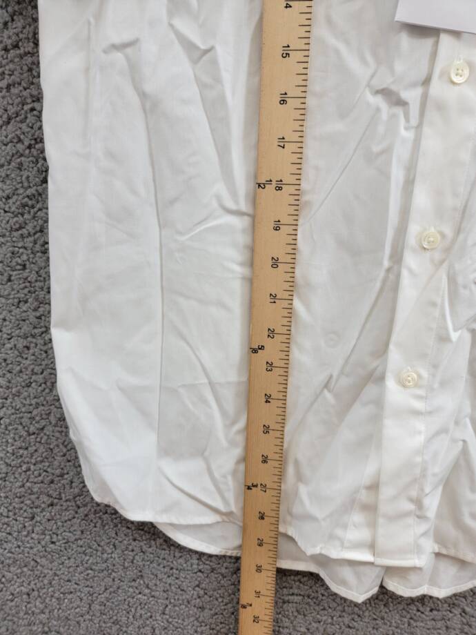 Helmut Lang Button-Front Shirt Men's M White Solid Point Collar Short Sleeve