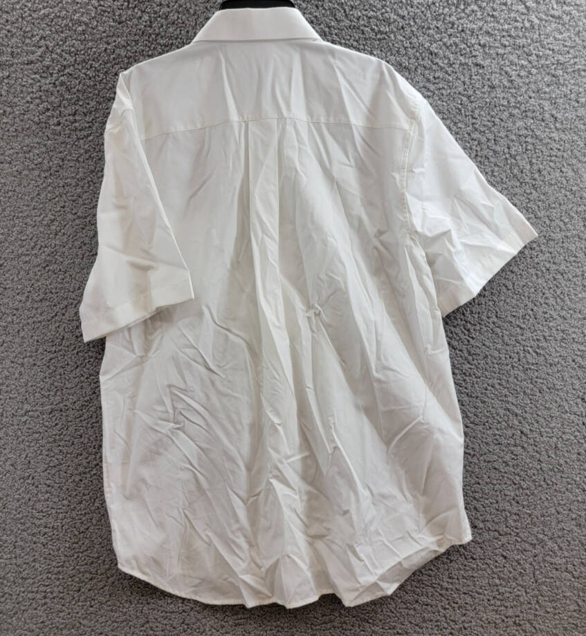Helmut Lang Button-Front Shirt Men's M White Solid Point Collar Short Sleeve