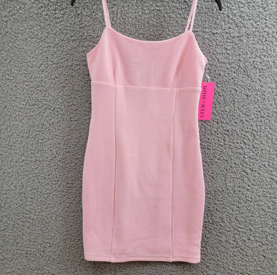 With Jules Sleeveless Bow-Back Ponté-Knit Dress Big Girl XL Pastel Pink Side Zip
