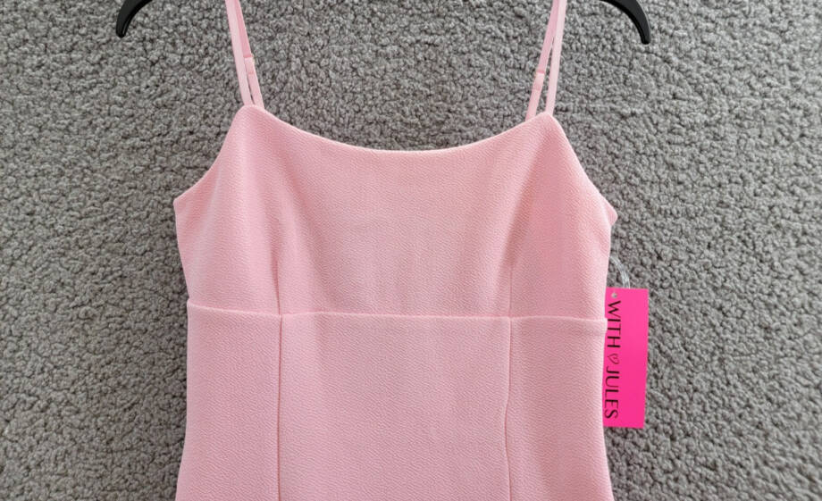 With Jules Sleeveless Bow-Back Ponté-Knit Dress Big Girl XL Pastel Pink Side Zip
