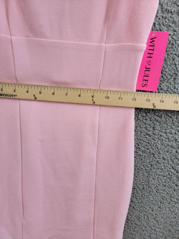 With Jules Sleeveless Bow-Back Ponté-Knit Dress Big Girl XL Pastel Pink Side Zip