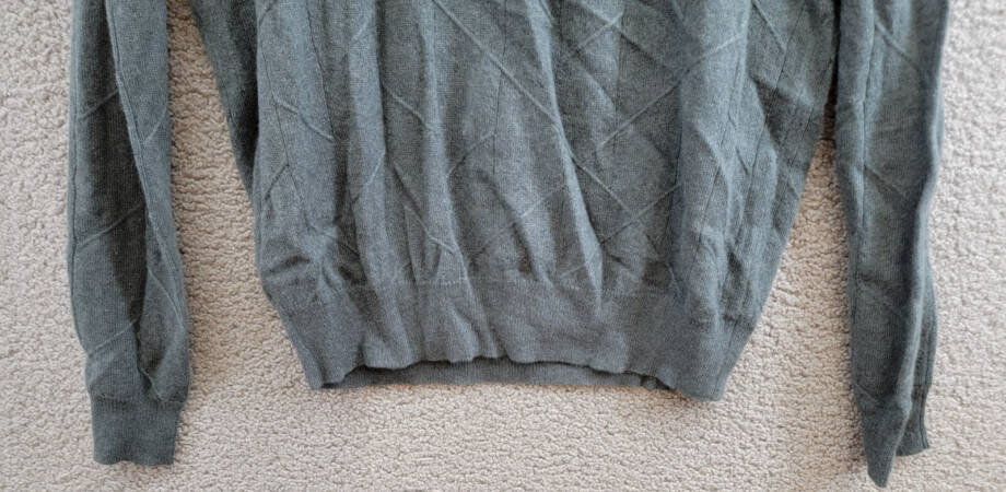 The Men's Store Cashmere Novelty Stitch Crewneck Sweater Men's L Slate Green