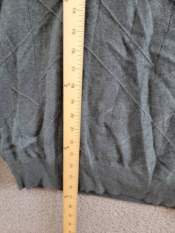 The Men's Store Cashmere Novelty Stitch Crewneck Sweater Men's L Slate Green