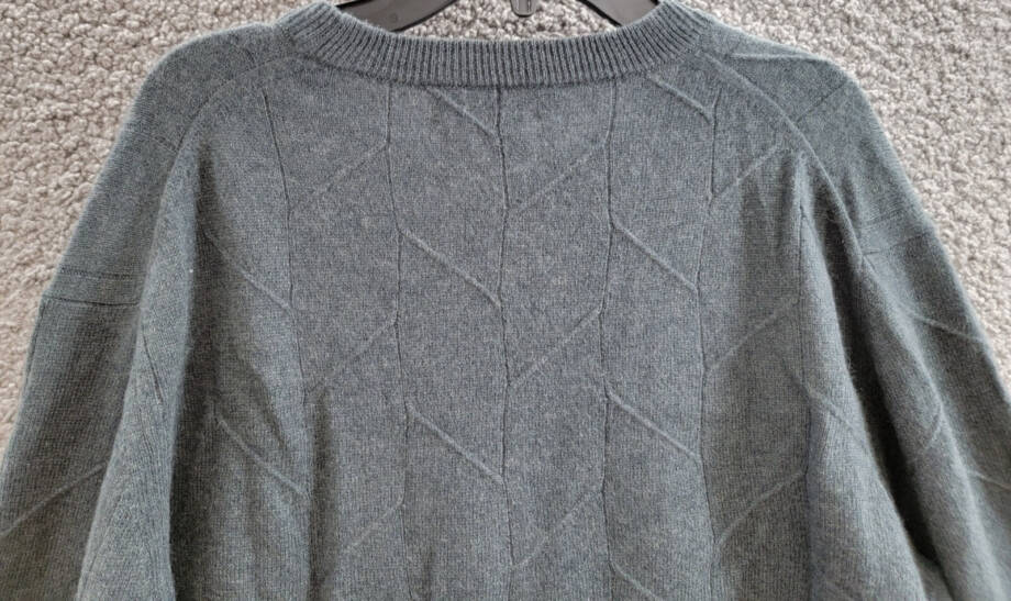 The Men's Store Cashmere Novelty Stitch Crewneck Sweater Men's L Slate Green