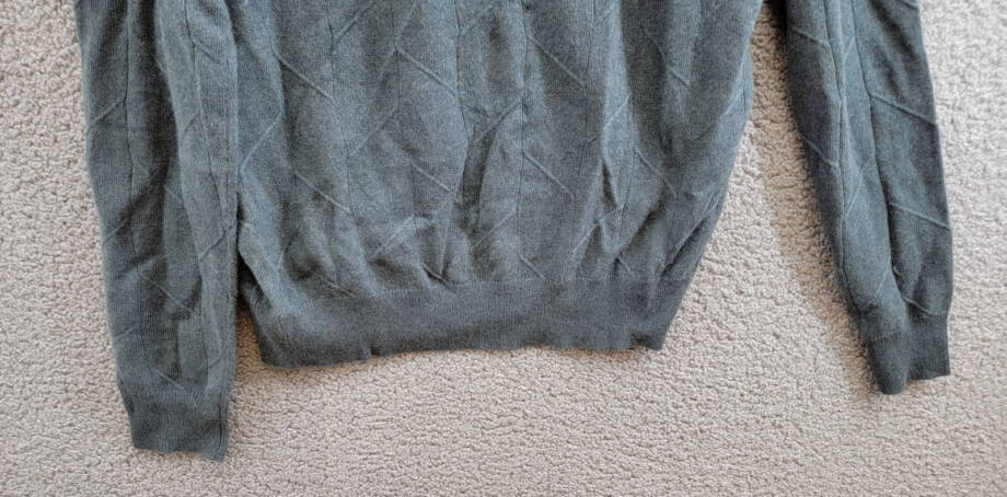 The Men's Store Cashmere Novelty Stitch Crewneck Sweater Men's L Slate Green