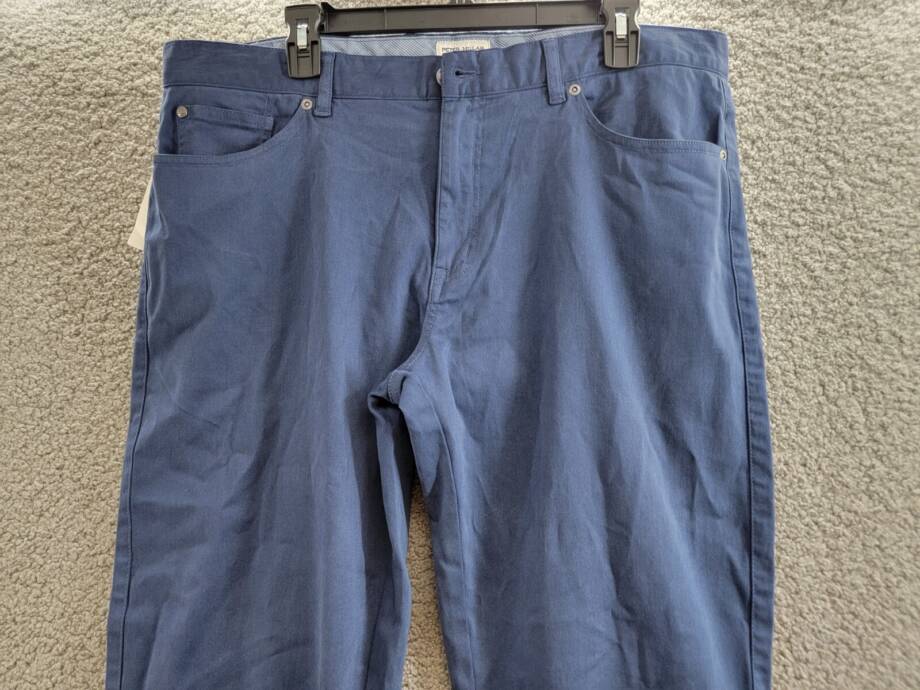 Peter Millar Crown Ultimate Sateen Classic Fit Pants Men's 38 Navy Zip/Button