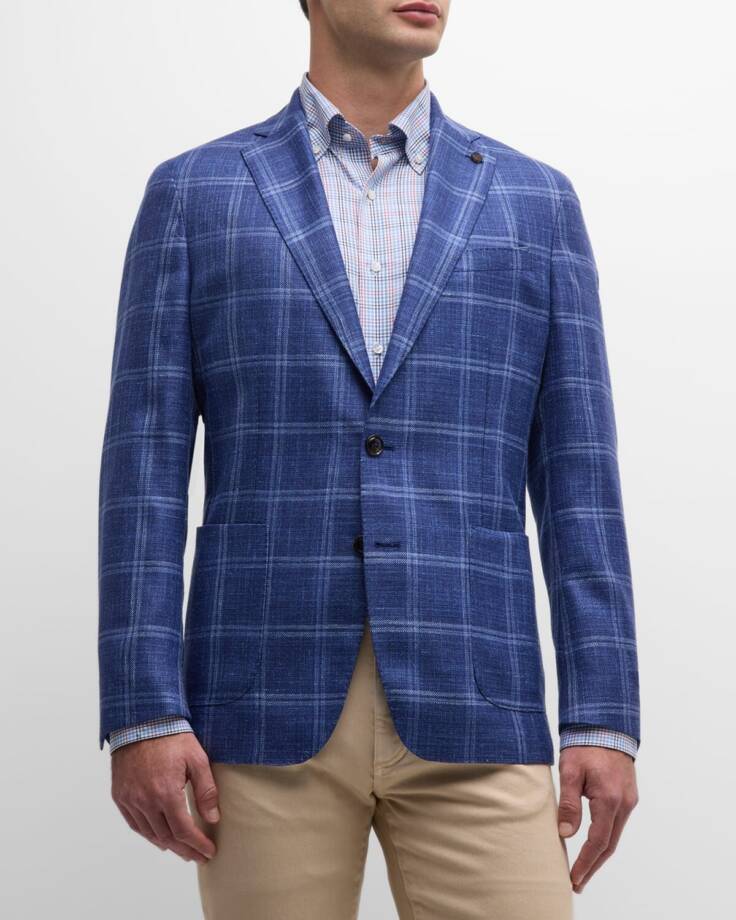 Peter Millar Crown Crafted Sola Soft Sport Coat Mens 42 Atlantic Blue Wool Blend