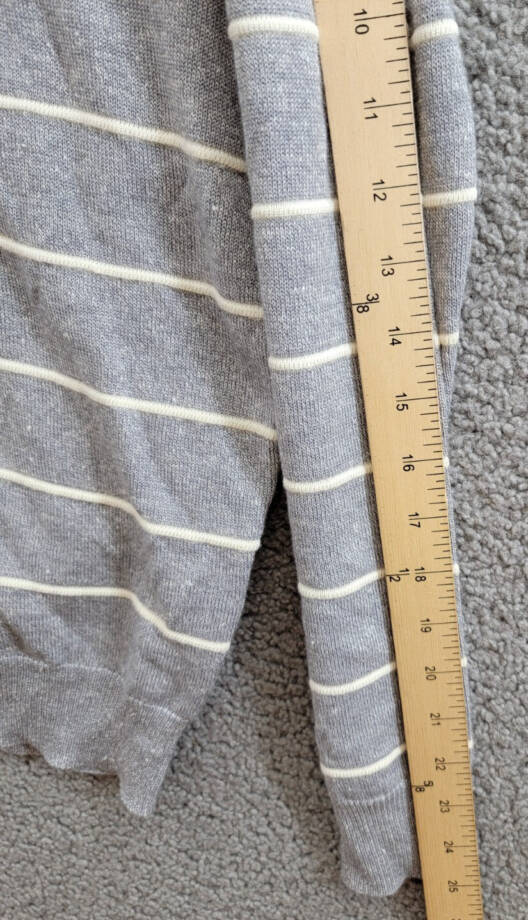Peter Millar Crown Eastham Striped Wool Blend Sweater Men's S British Grey L/S