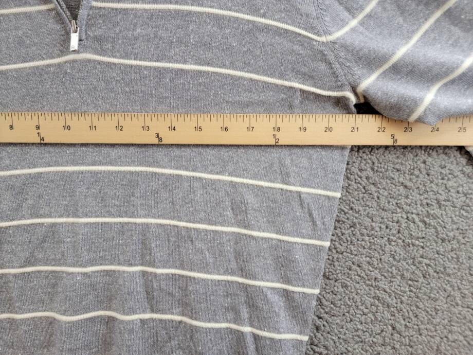 Peter Millar Crown Eastham Striped Wool Blend Sweater Men's S British Grey L/S