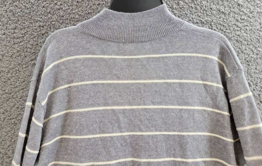Peter Millar Crown Eastham Striped Wool Blend Sweater Men's S British Grey L/S