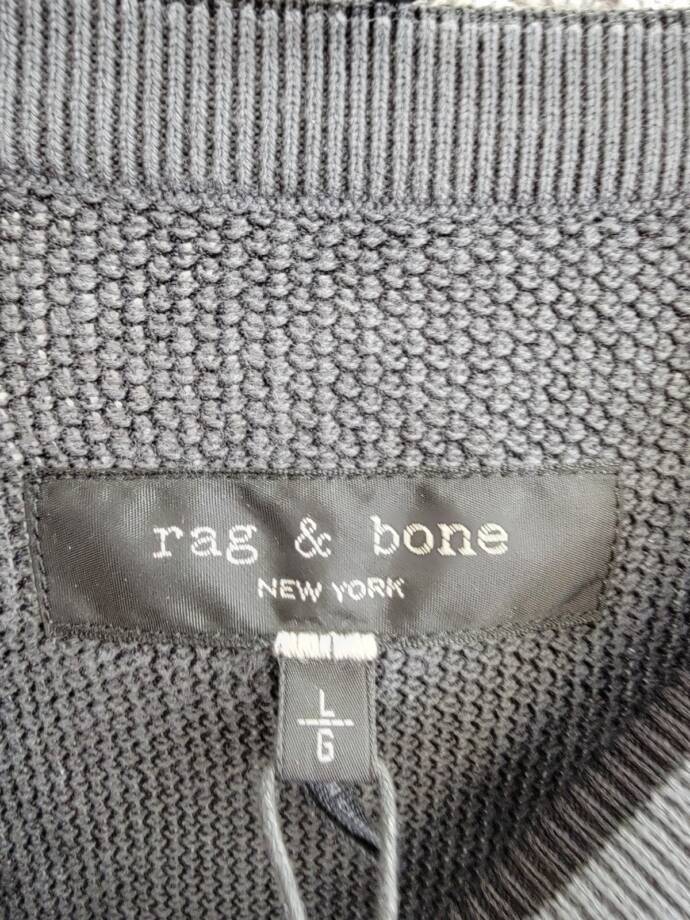 Rag & Bone Harvey Crew Sweater Men's Large Shark Blue Long Sleeve Pullover