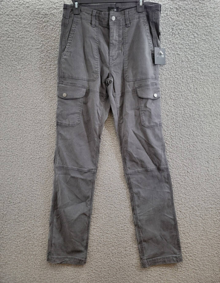 Joe's Jeans Atlas Utility Cargo Pants Men's 32 Asphalt Solid Mid Rise Zip/Button