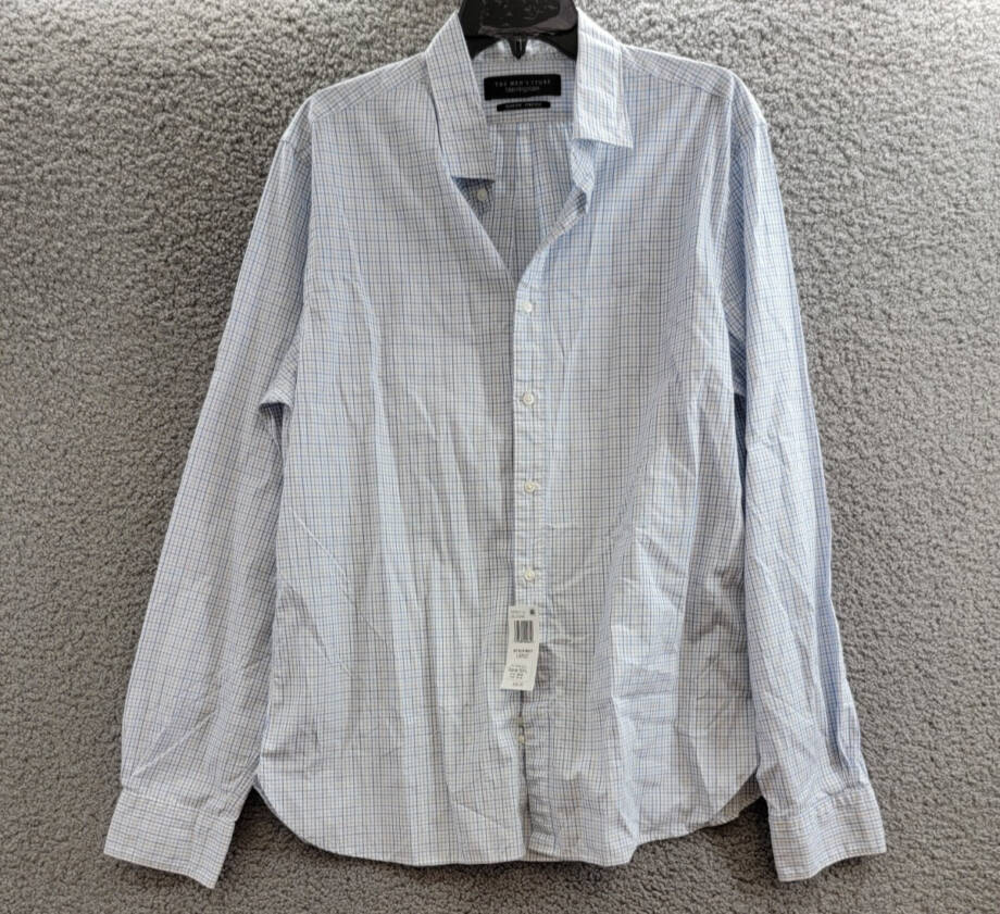 The Men's Store at Bloomingdale's Slim Fit Stretch Shirt Men's L Sky Blue Multi